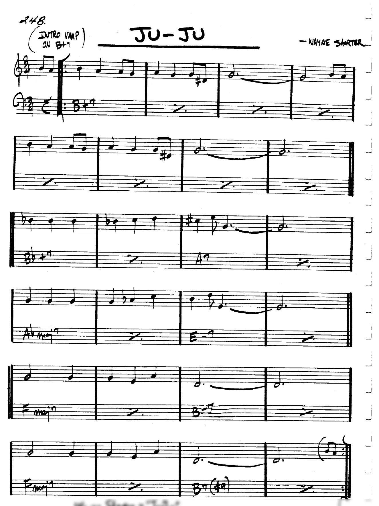 Vista previa de la partitura de Ju-Ju para Lead sheet (clave de Do)