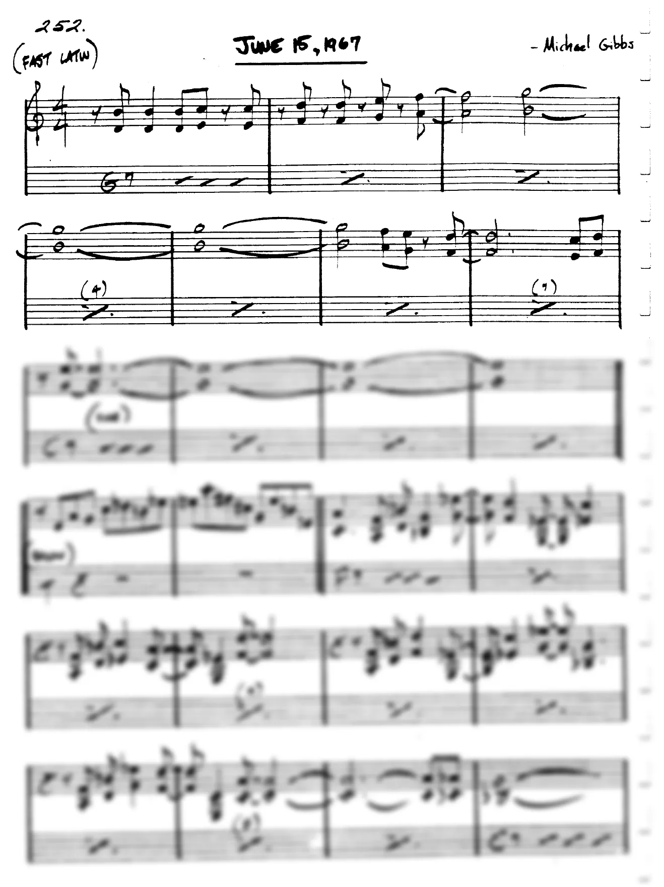Vista previa de la partitura de June 15th, 1967 para Lead sheet (clave de Do)