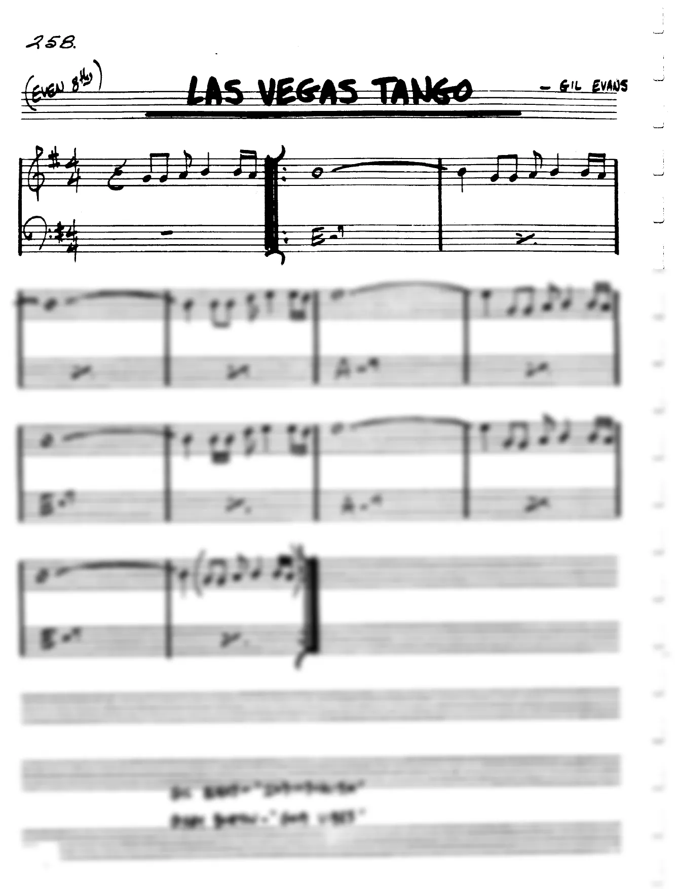 Vista previa de la partitura de Las Vegas Tango para Lead sheet (clave de Do)