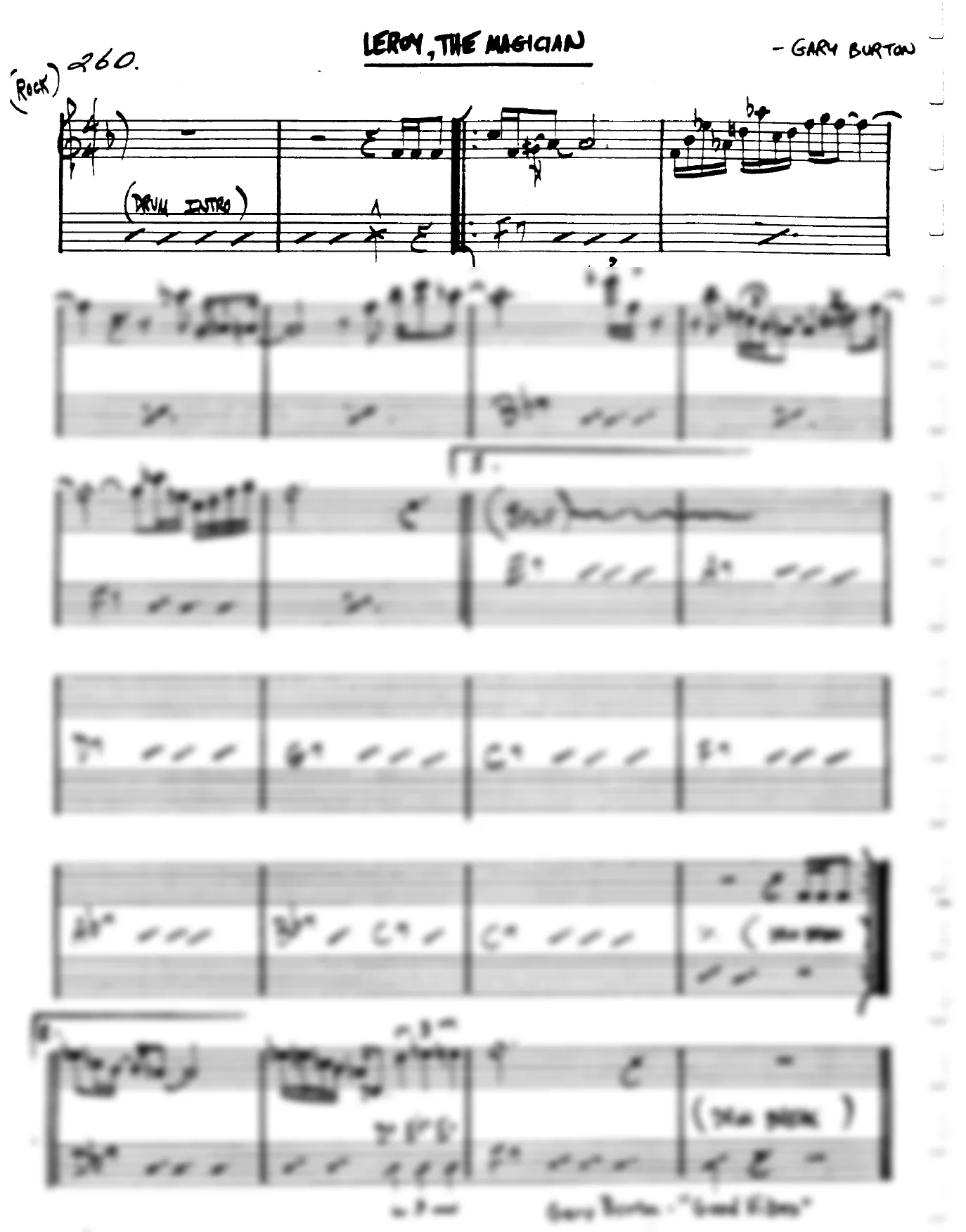 Vista previa de la partitura de Leroy The Magician para Lead sheet (clave de Do)