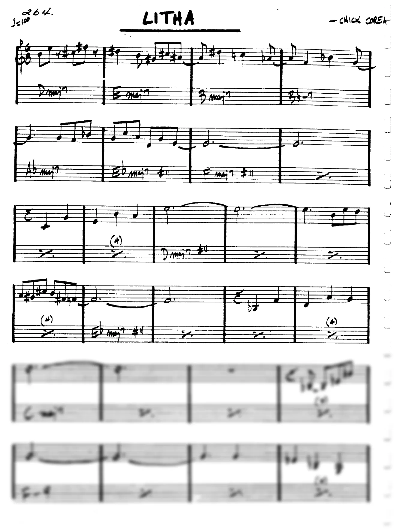 Vista previa de la partitura de Litha para Lead sheet (clave de Do)
