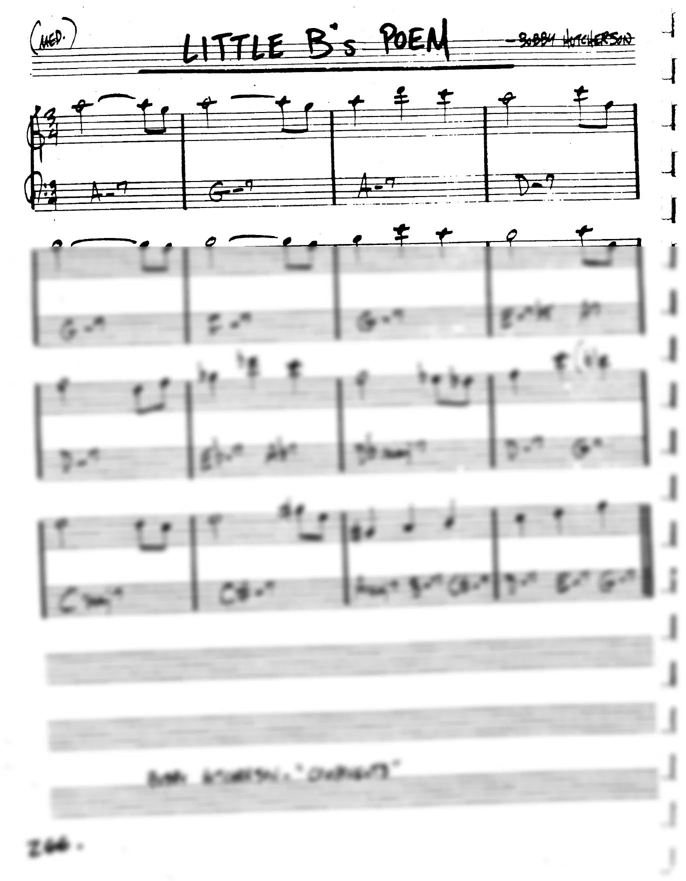 Vista previa de la partitura de Little B's Poem para Lead sheet (clave de Do)