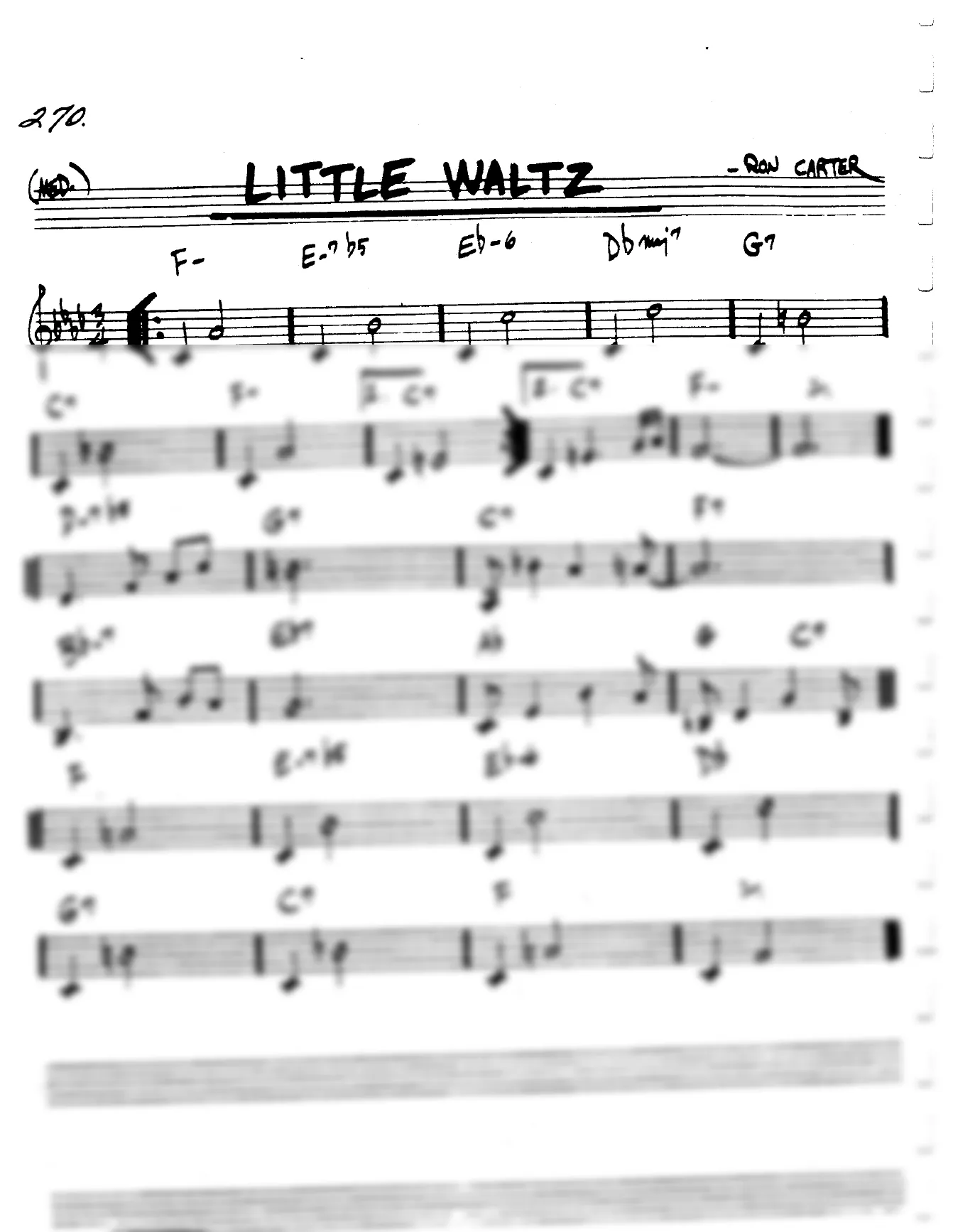 Vista previa de la partitura de Little Waltz para Lead sheet (clave de Do)