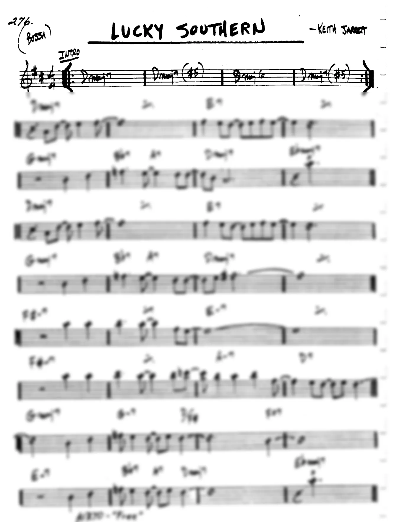 Vista previa de la partitura de Lucky Southern para Lead sheet (clave de Do)
