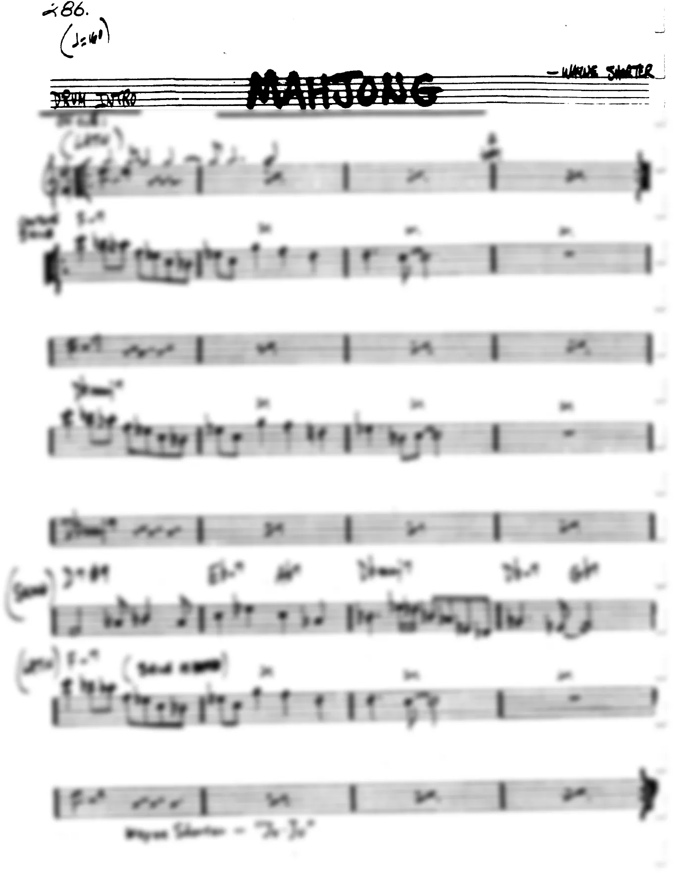 Vista previa de la partitura de Majoong para Lead sheet (clave de Do)