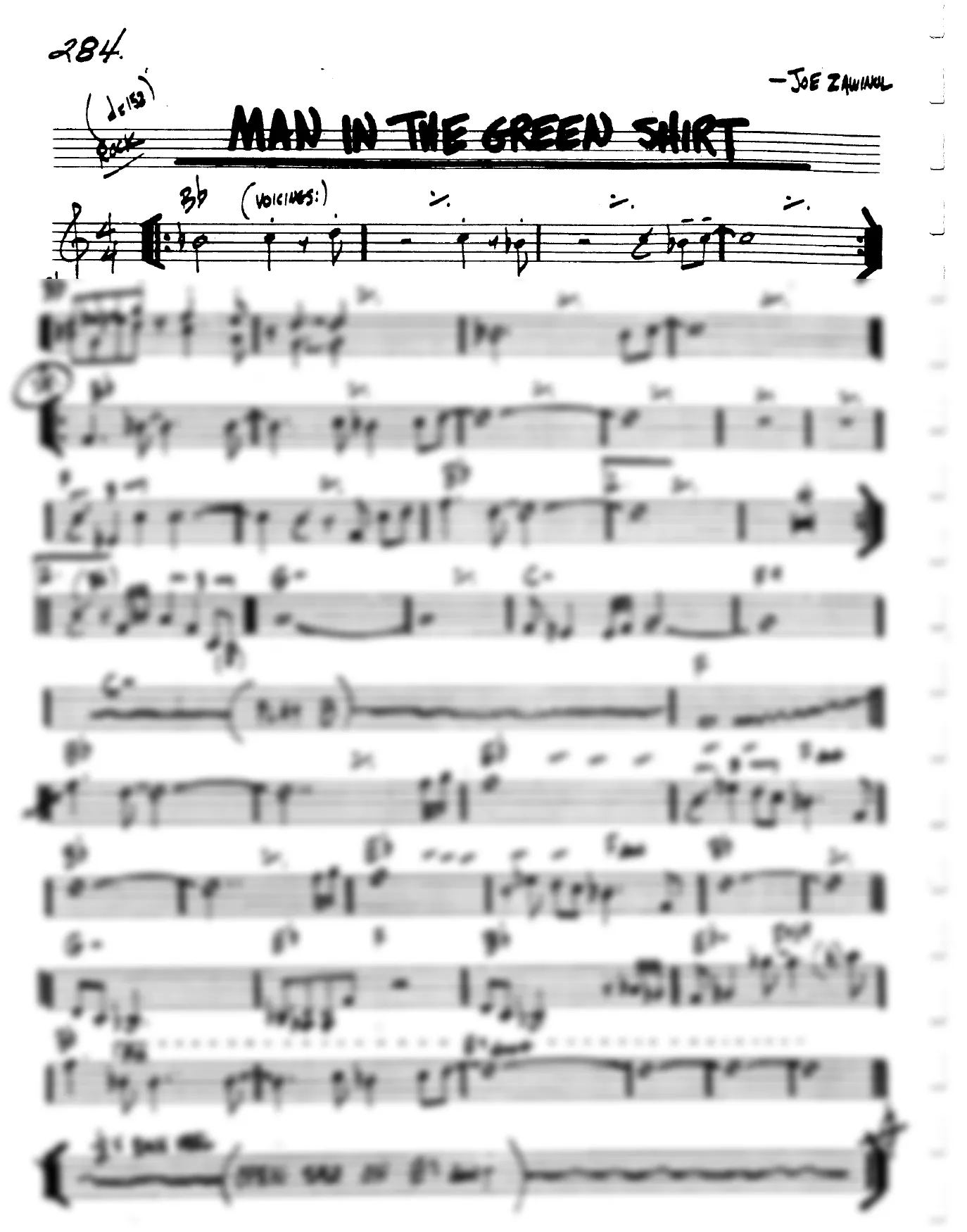 Vista previa de la partitura de Man In The Green Shirt para Lead sheet (clave de Do)