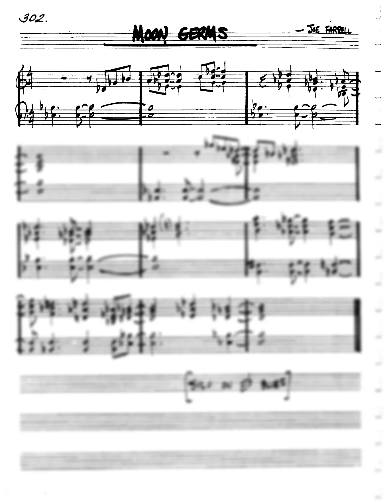 Vista previa de la partitura de Moon Germs para Lead sheet (clave de Do)