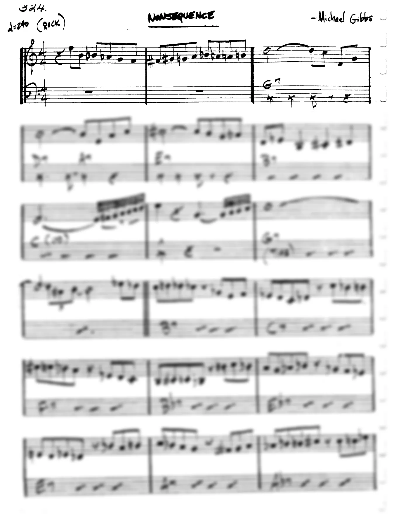 Vista previa de la partitura de Nonsequence para Lead sheet (clave de Do)