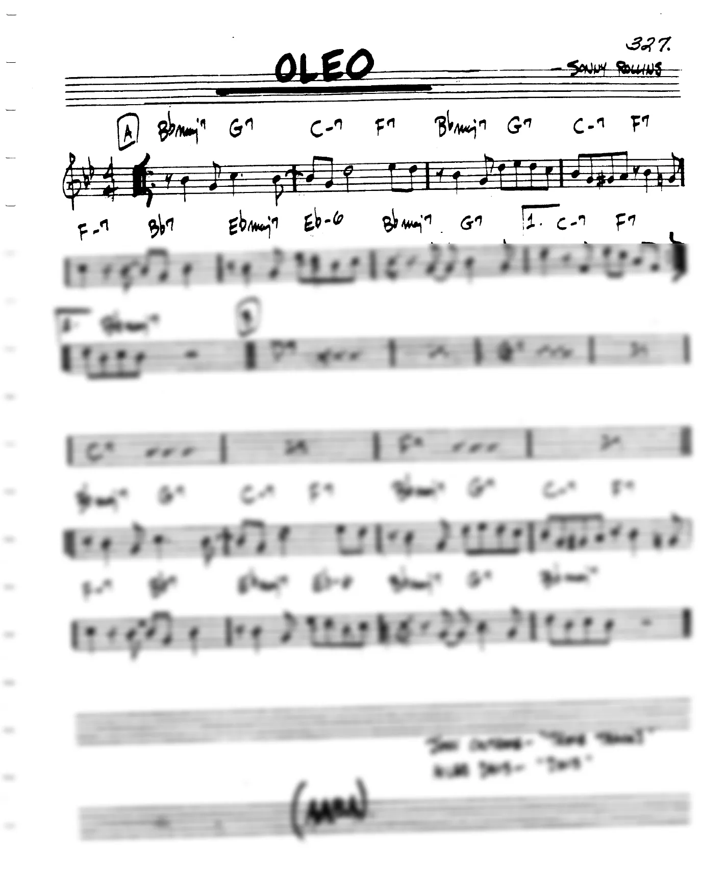 Vista previa de la partitura de Oleo para Lead sheet (clave de Do)