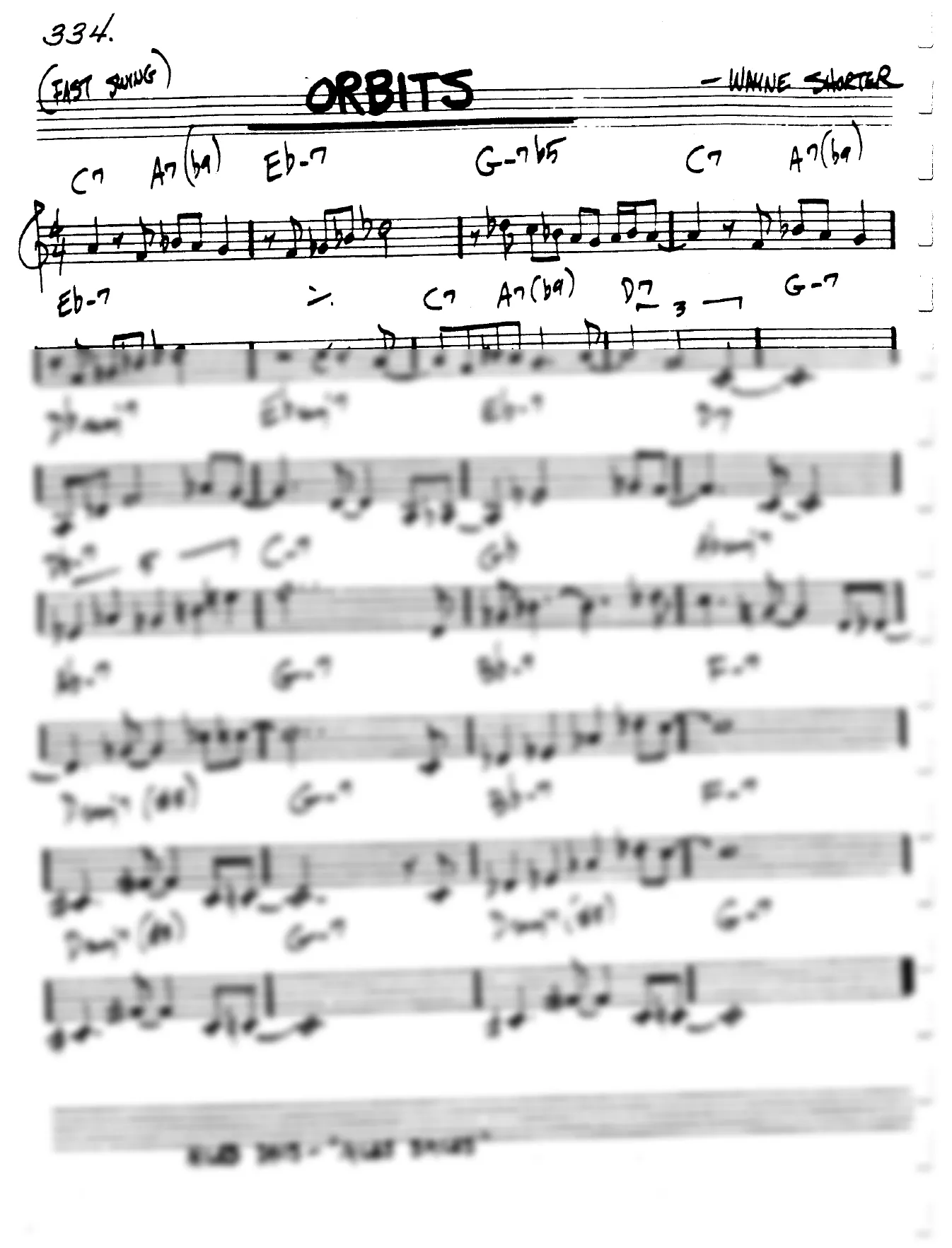 Vista previa de la partitura de Orbits para Lead sheet (clave de Do)