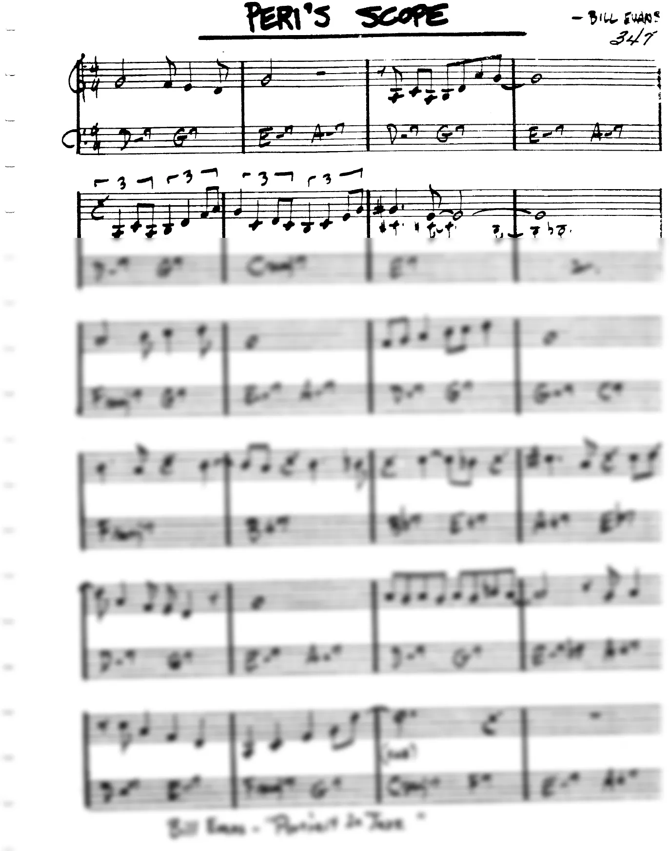 Vista previa de la partitura de Peri's Scope para Lead sheet (clave de Do)
