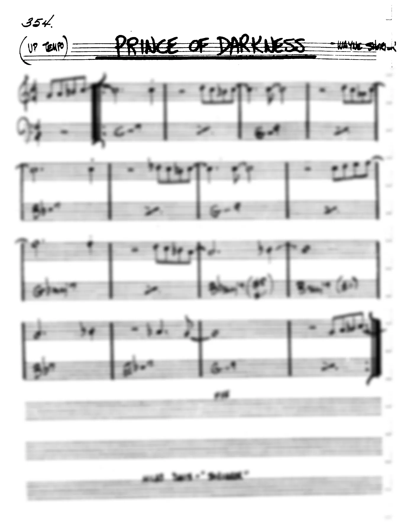Vista previa de la partitura de Prince Of Darkness para Lead sheet (clave de Do)