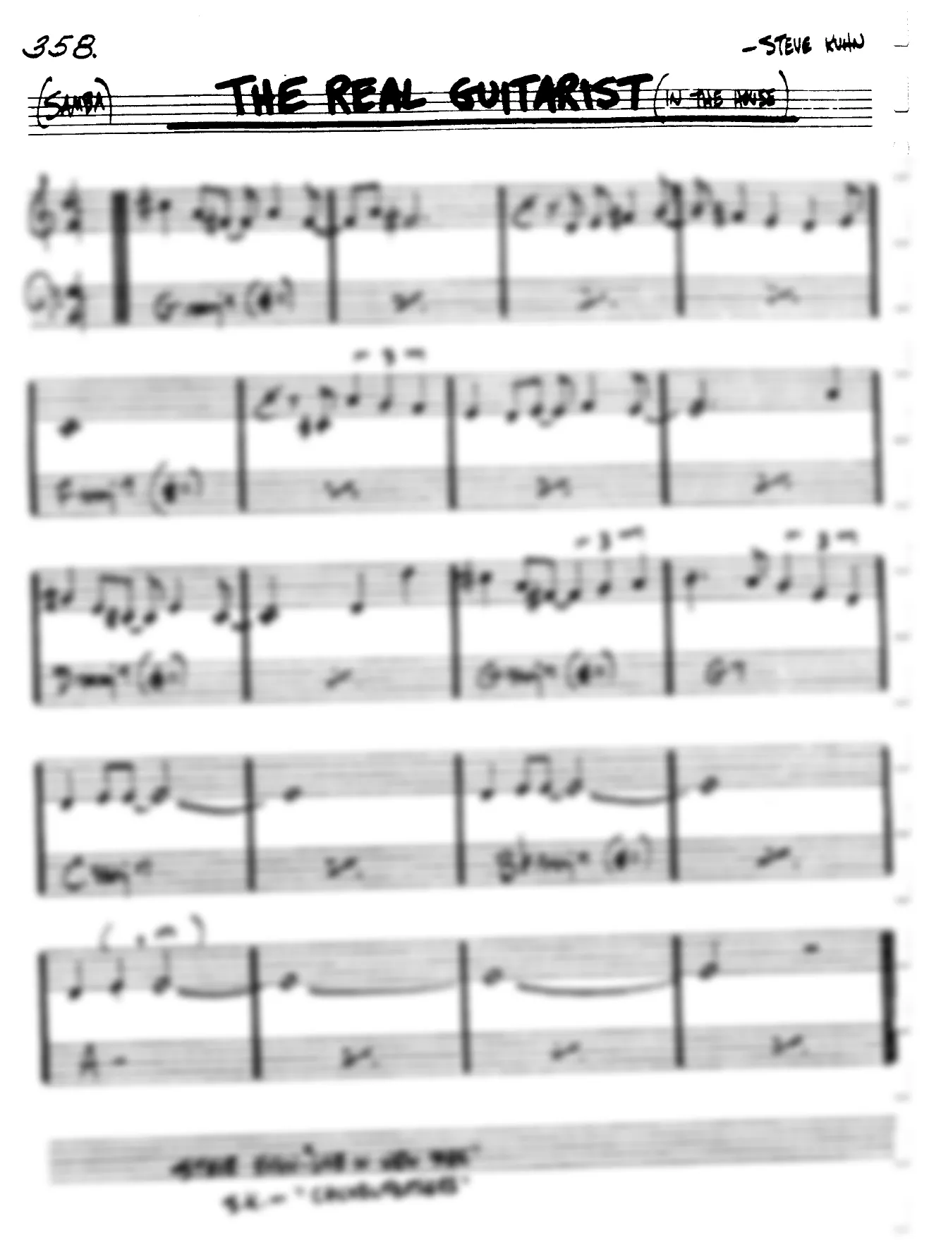 Vista previa de la partitura de Real Guitarist, The para Lead sheet (clave de Do)