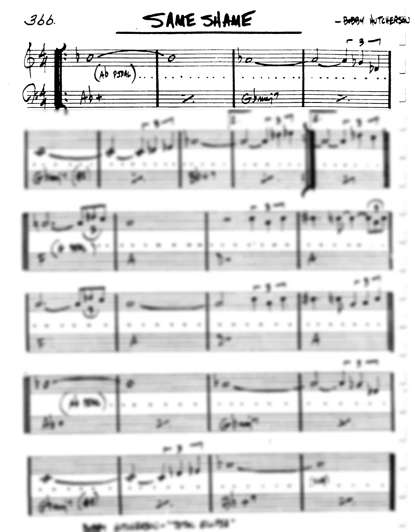 Vista previa de la partitura de Same Shame para Lead sheet (clave de Do)