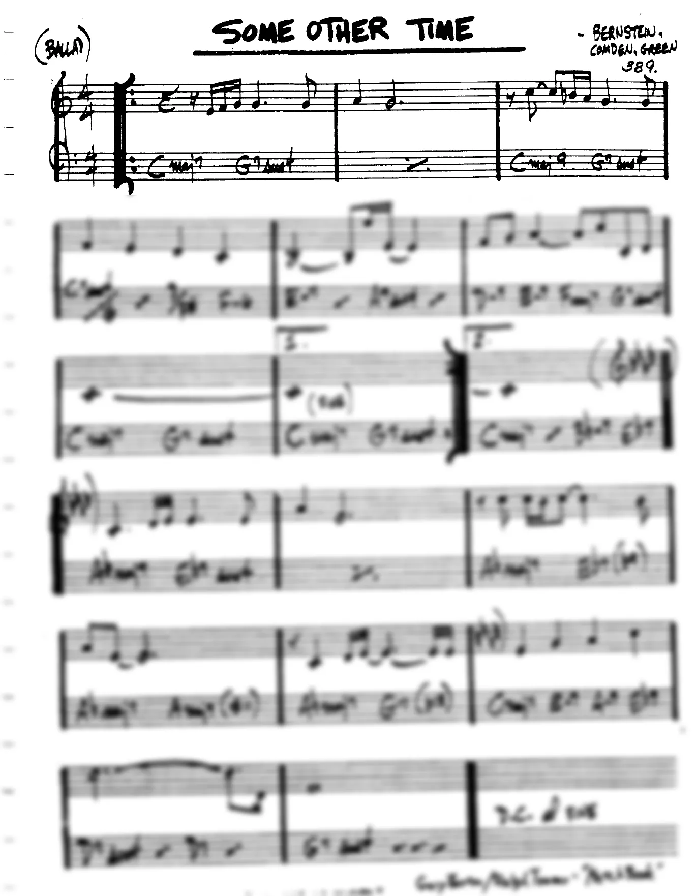 Vista previa de la partitura de Some Other Time para Lead sheet (clave de Do)