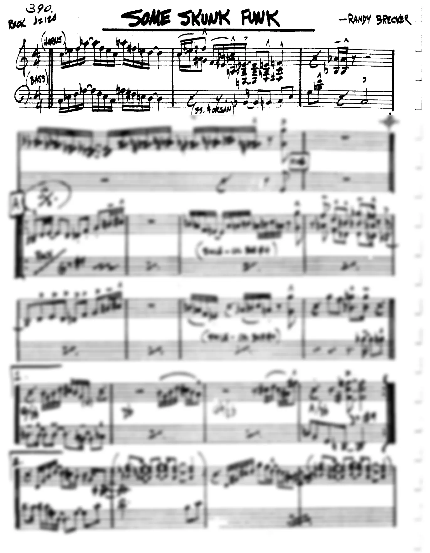 Vista previa de la partitura de Some Skunk Funk para Lead sheet (clave de Do)