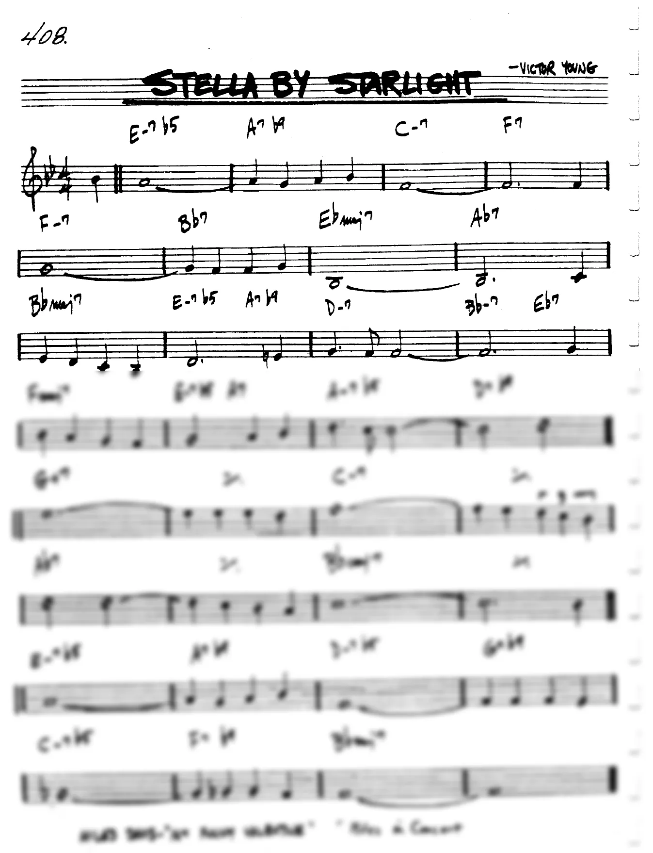 Vista previa de la partitura de Stella By Starlight para Lead sheet (clave de Do)
