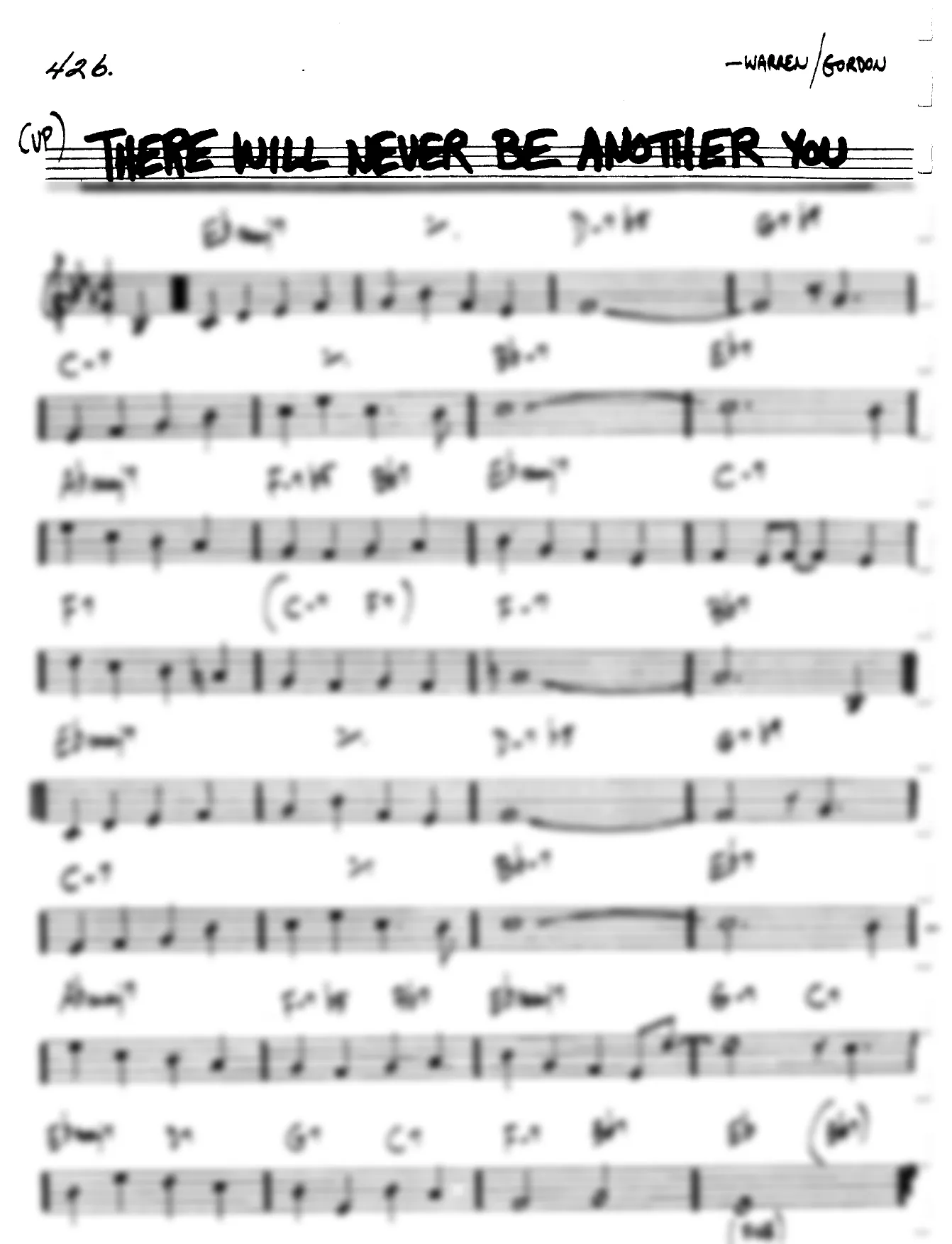 Vista previa de la partitura de There Will Never Be Another You para Lead sheet (clave de Do)