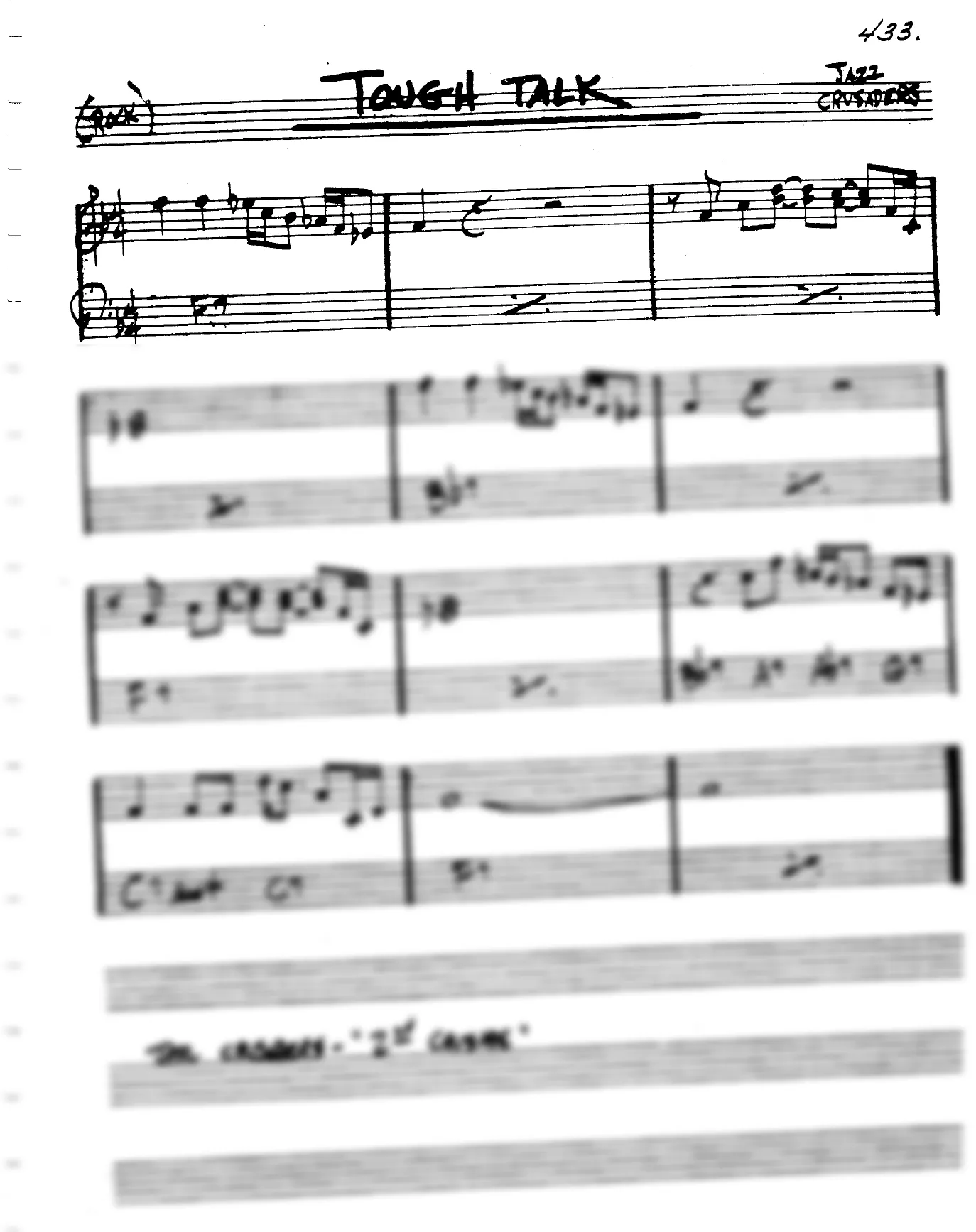 Vista previa de la partitura de Tough Talk para Lead sheet (clave de Do)