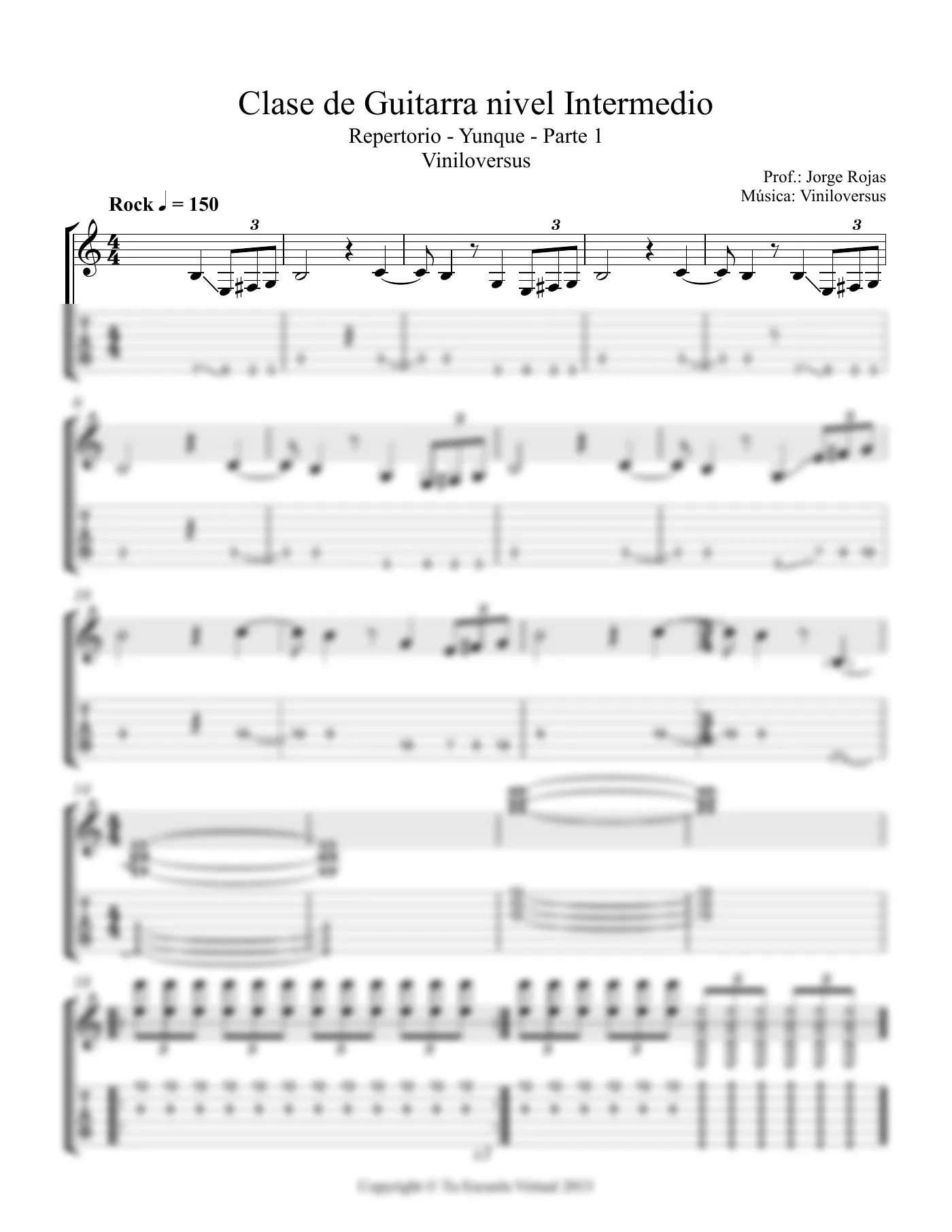 Vista previa de la partitura de Yunque para Guitarra