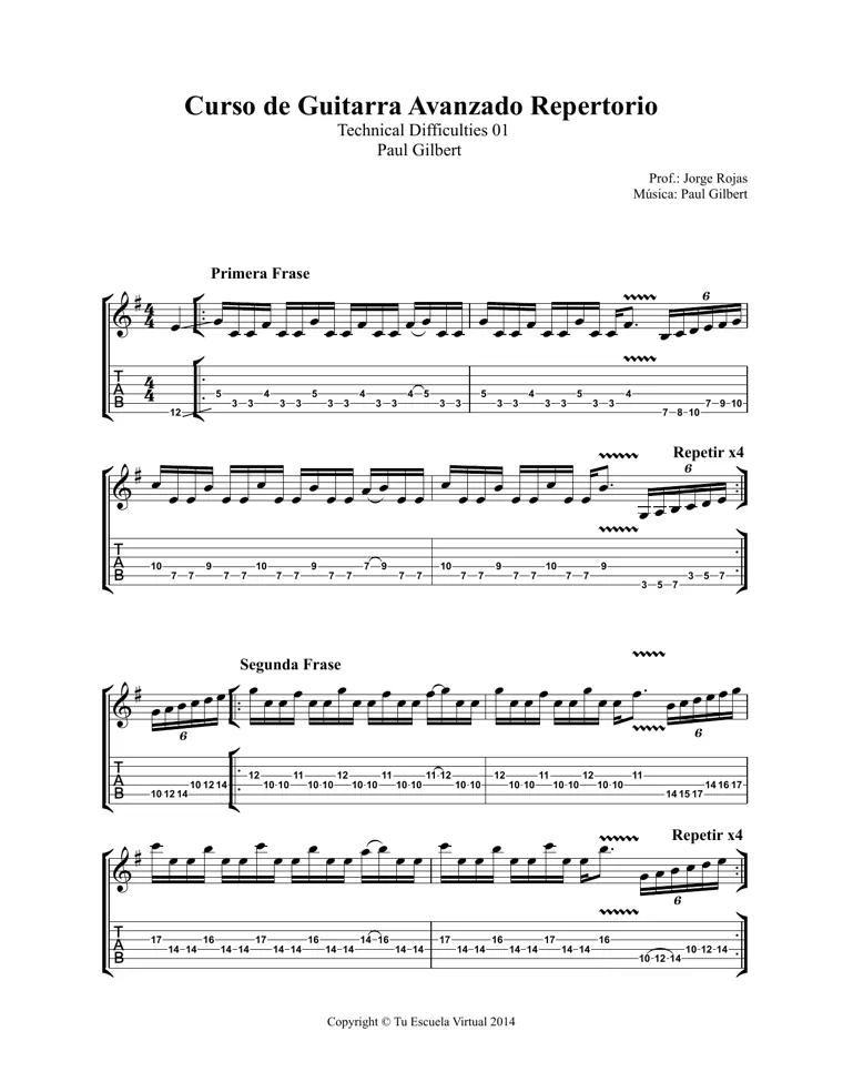 Partitura y tablatura de Tech. Difficulties