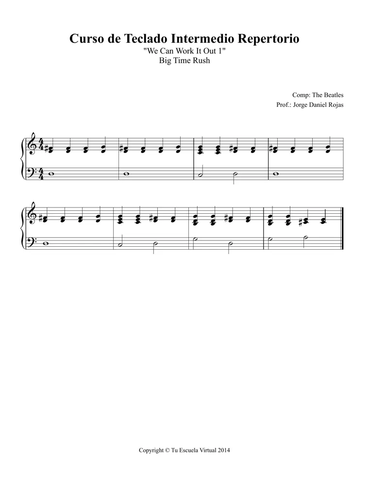 Partitura y tablatura de We Can Work It Out